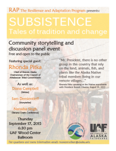 Storytelling Event: Subsistence-Tales of Tradition & Change