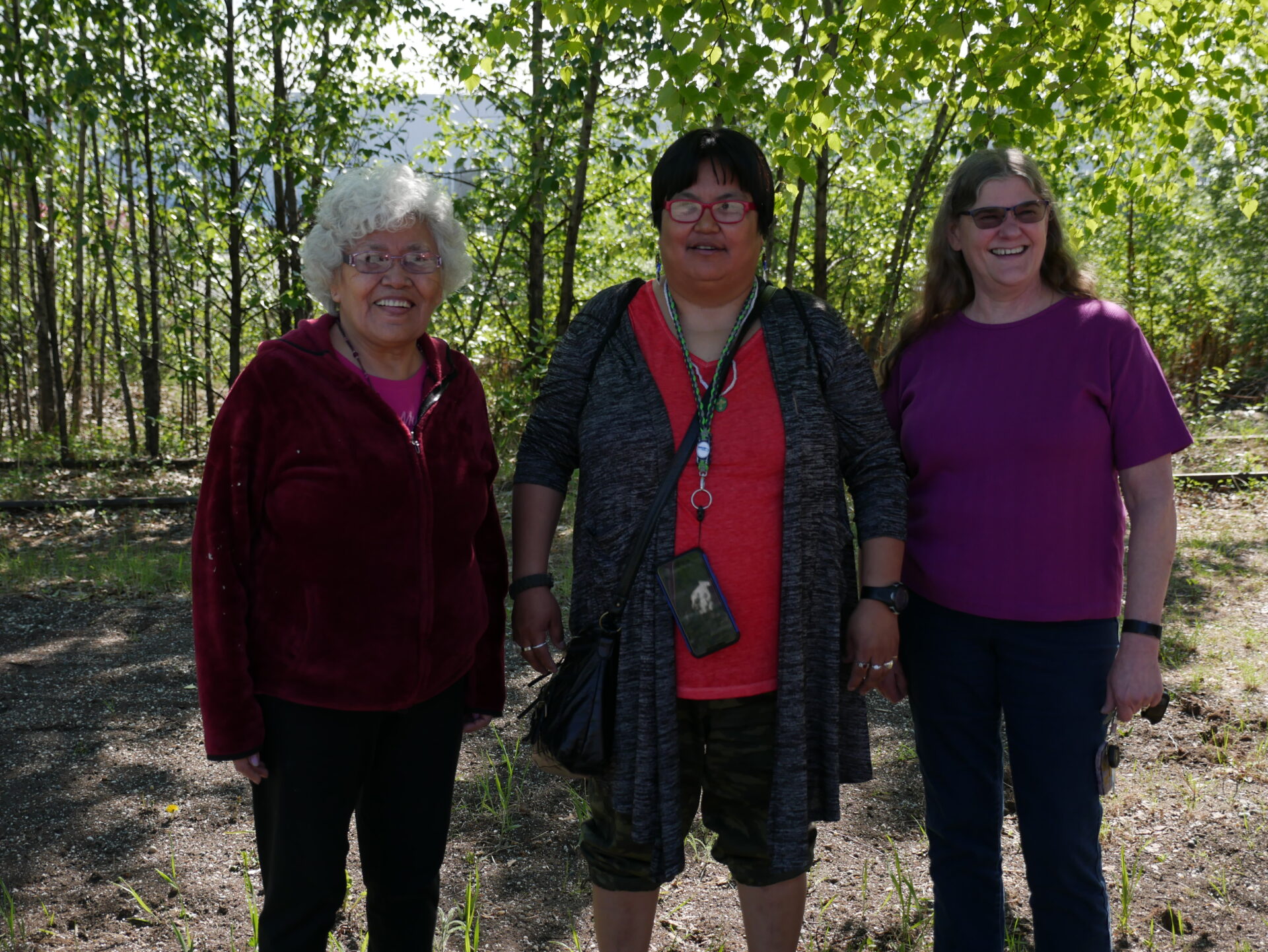 Oline (far left), her granddaughter Stephanie in the middle, and Teresa Hanson