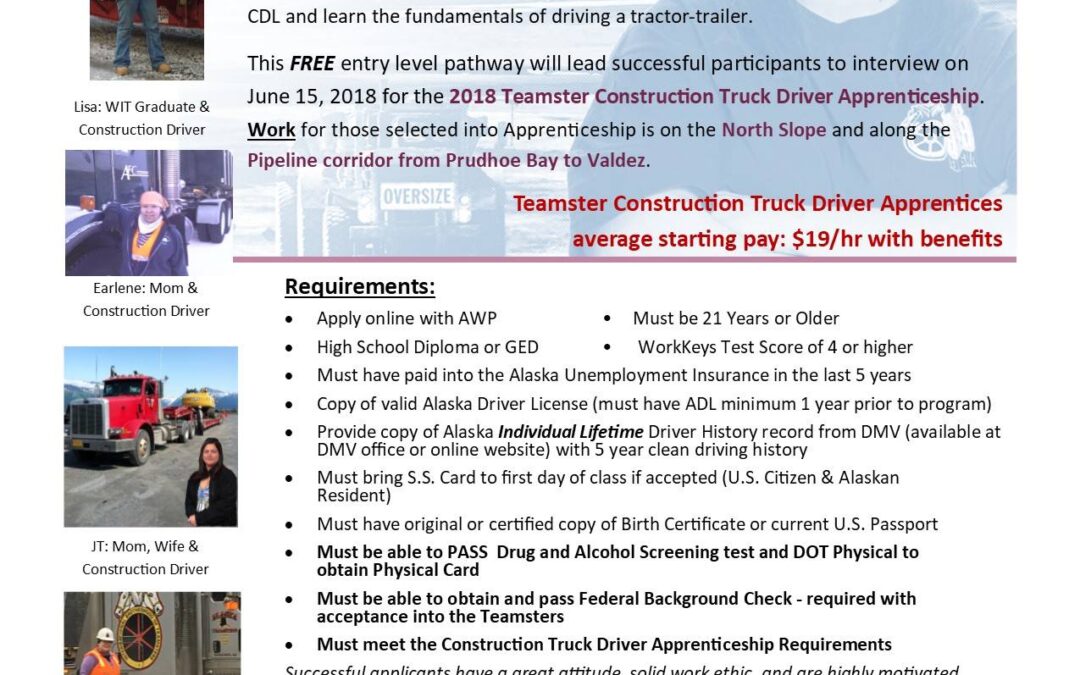 Women in Trades – Construction Truck Driver Apprenticeship Readiness Class