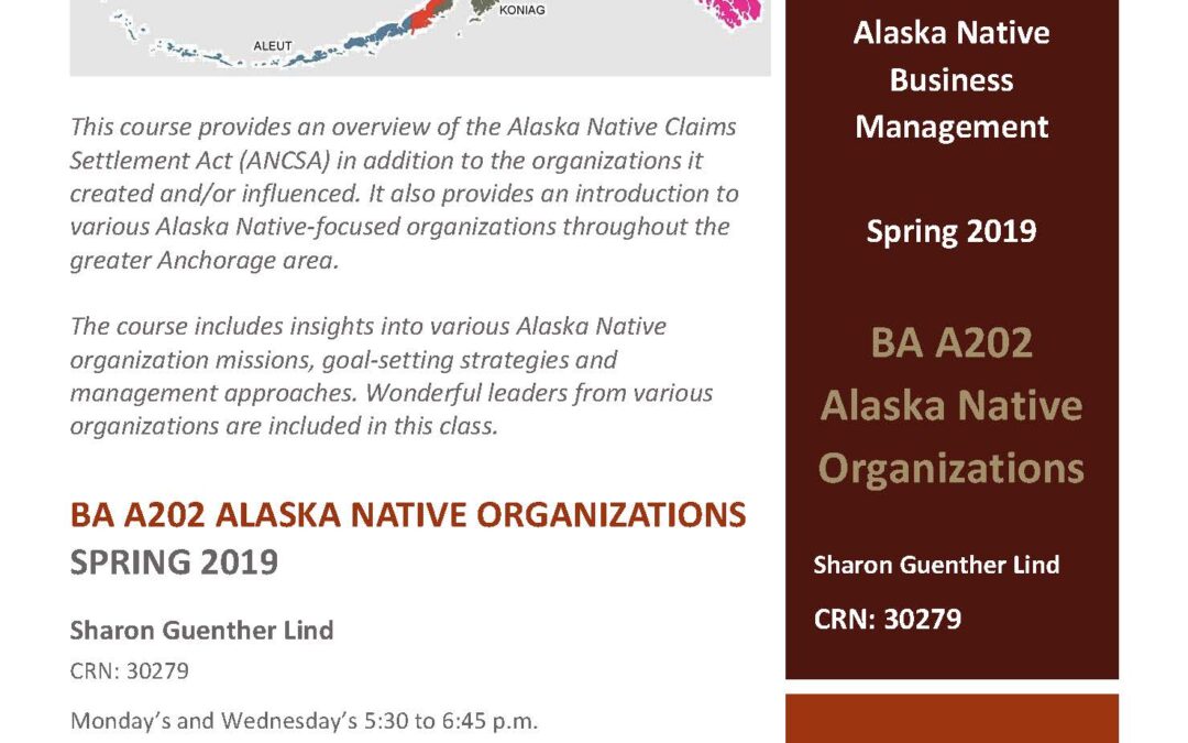 UAA Course Opportunity – BA A202 Alaska Native Organizations